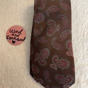 Elegant Paisley Men's Tie in Rich Brown